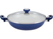 Farberware 12.5 in. Nonstick New Traditions Covered Skillet Blue