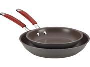 Rachael Ray 2 pc. Nonstick Cucina Hard Anodized Skillet Set Cranberry