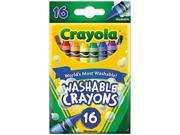 Crayola Washable Crayons Regular 8 Colors 16 Box