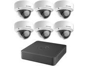 Hikvision DVR T7108Q2TB Kit 8 Channel 1080p 6 Dome Cameras 2MP 2.8MM with 2TB HDD Retail