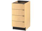 HON HONHPBC4D18D Hospitality Single Base Cabinet Four Drawers 18w x 24d x 36h Natural Maple