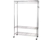 Wire Shelving Garment Rack Coat Rack Stand Alone Rack W Casters Sil