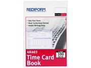 Rediform 4K403 Weekly Employee Time Card Gummed 1 Part 4.25 x 6 Form Size 1 Each