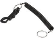 Key Coil Chain N Clip Wearable Key Organizer Flexible Coil Black