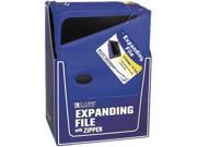 Expanding File With Zipper Closure 13 Pocket Tabbed Dividers Blue