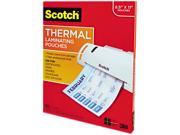 Scotch TP3854100 Letter Size Thermal Laminating Pouches 3 mil 11 1 2 x 9 100 per Pack