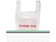 Inteplast Group THW1VAL Thank You Handled T Shirt Bags 11 1 2 x 21 Polyethylene White 900 Carton 1 Carton