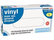 Disposable Powder Free Vinyl Gloves General Purpose Large 100 Box