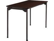 Maxx Legroom Rectangular Folding Table 48w x 24d x 29 1 2h Walnut Charcoal