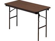 Economy Wood Laminate Folding Table Rectangular 48w X 24d X 29h Walnut