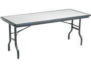 IndestrucTables Resin Rectangular Folding Table 72w x 30d x 29h Granite Black