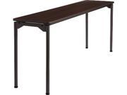 Maxx Legroom Rectangular Folding Table 72w X 18d X 29 1 2h Walnut charcoal
