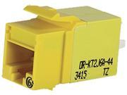 Ortronics Yellow Cat6a Keystone Jack With Lacing Cap Termination