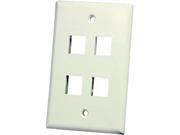 Fog White 4-Port Single Gang Faceplate Fog White 4-Port Single Gang Faceplate