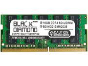 Black Diamond Memory 16GB 260 Pin DDR4 SO DIMM ECC Unbuffered DDR4 2133 PC4 17000 Server Memory Model BD16G2133MQO25