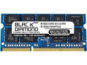 Black Diamond Memory 8GB 204 Pin DDR3 SO DIMM ECC Unbuffered DDR3 1600 PC3 12800 Server Memory Model BD8G1600MTO22