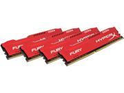 HyperX Fury 32GB 4 x 8GB DDR4 2133MHz DRAM Desktop Memory CL14 1.2V Red DIMM 288 pin HX421C14FR2K4 32 Intel XMP AMD Ryzen