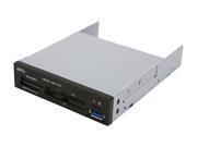 Silverstone SST FP37B USB 3.0 USB 3.0 Card Reader Support SDXC Format with Extra Silver Front Panel Black