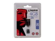 Kingston 4GB Micro SDHC Flash Card w/ USB Reader