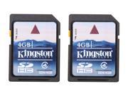 Kingston 4gb Secure Digital High-capacity (sdhc) Flash Card Twin Pack (2x4gb) Model Sd4/4gb-2p