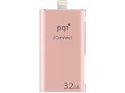 PQI iConnect [Apple MFi] 32GB Mobile Flash Drive w Lightning Connector for iPhones iPads iPod Mac PC USB 3.0 Rose Gold Model 6I01 032GR4001