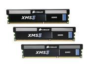 CORSAIR XMS3 12GB 3 x 4GB 240 Pin DDR3 SDRAM DDR3 1333 Desktop Memory Model CMX12GX3M3A1333C9