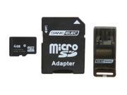 DANE ELEC 4GB microSDHC Flash Card Universal Connectivity Kit with SD USB Adapter Model DA 3IN1 04G R