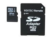 Wintec FileMate 16GB microSDHC Flash Card with SDHC Adapter Model 3FMUSD16GB R