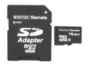 Wintec FileMate Mobile Media 16GB microSDHC Flash Card with SD Adapter Model 3FMUSD16GBC6 R