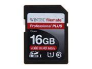 Wintec Filemate Professional Plus 16GB Secure Digital High Capacity SDHC Flash Card Model 3FMSD16GBU1PI R