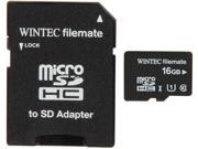 Wintec Filemate Professional Plus 16GB microSDHC Flash Card with Adapter Model 3FMUSD16GU1PI R