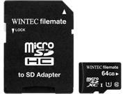 Wintec FileMate 64GB microSDXC Professional Plus UHS I microSDXC Flash Memory Card Model 3FMUSD64GU1PI R