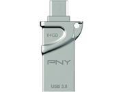 PNY 64GB DUO LINK OTG USB 3.0 Flash Drive P FDI64GOTGTO30 GE