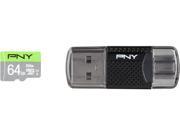PNY 64GB Elite microSDXC UHS I U1 Class 10 Memory Card with OTG Reader Speed Up to 85MB s P OTGCR64GMSC3 GE