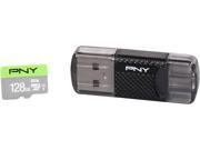 PNY 128GB Elite microSDXC UHS I U1 Class 10 Memory Card with OTG Reader Speed Up to 85MB s P OTGCR128MSC3 GE