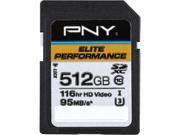 PNY 512GB Elite Performance SDXC UHS I U3 Class 10 Memory Card Speed Up to 95MB s P SDX512U3H GE