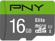 PNY 16GB Elite microSDHC UHS I U1 Class 10 Memory Card with Adapter Speed Up to 85MB s P SDU16U185EL GE