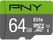 PNY 64GB Elite microSDXC UHS I U1 Class 10 Memory Card with Adapter Speed Up to 85MB s P SDU64U185EL GE