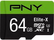 PNY 64GB Elite X microSDXC UHS I U3 Class 10 Memory Card with Adapter Speed Up to 90MB s P SDU64U390EX GE
