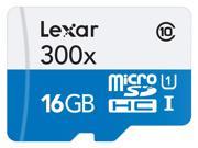 Lexar High Performance microSDHC 300x 16 GB UHS I U1 Up to 45 MB s Read w Adapter Flash Memory Card
