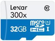 Lexar High Performance microSDHC 300x 32 GB UHS I U1 Up to 45 MB s Read w Adapter Flash Memory Card