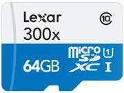 Lexar High Performance microSDXC 300x 64 GB UHS I U1 Up to 45 MB s Read w Adapter Flash Memory Card