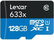 Lexar 128GB High Performance 633x microSDXC UHS I U1 Class 10 Memory Card w SD Adapter LSDMI128BBNL633A