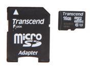 Transcend UHS I 16GB microSDHC Flash Card with Adapter Model TS16GUSDU1