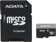 ADATA Premier 64GB microSDHC SDXC UHS I U1 Memory Card with One Adapter AUSDX64GUICL10 RA1
