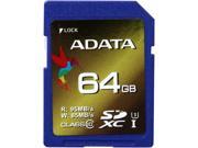 ADATA XPG 64GB Secure Digital Extended Capacity SDXC Flash Card Model ASDX64GXUI3CL10 R