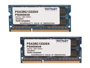 Patriot Memory Mac Series 8GB 2 x 4GB 204 Pin DDR3 SO DIMM DDR3 1333 PC3 10600 Memory for Apple Model PSA38G1333SK
