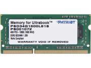 Patriot Signature Line 4GB 204 Pin DDR3 SO DIMM DDR3L 1600 PC3L 12800 Laptop Memory Model PSD34G1600L81S