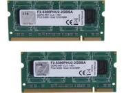 G.SKILL 2GB 2 x 1GB 200 Pin DDR2 SO DIMM DDR2 667 PC2 5300 Dual Channel Kit Laptop Memory Model F2 5300PHU2 2GBSA