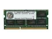 G.SKILL 8GB 204 Pin DDR3 SO DIMM DDR3 1333 PC3 10666 Laptop Memory Model F3 10666CL9S 8GBSQ